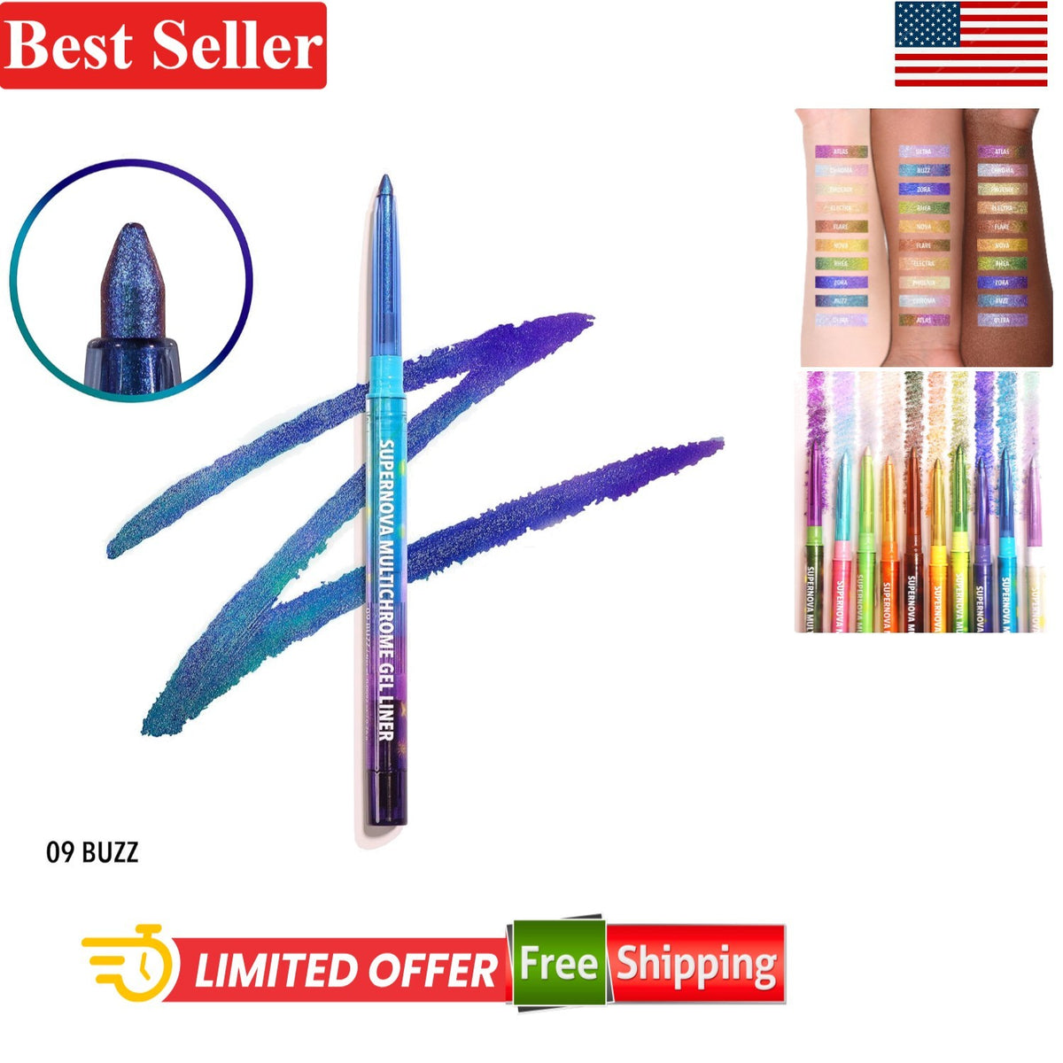 Multichrome Gel Liner 009 Buzz – Waterproof, Smudge-Proof Eye Color