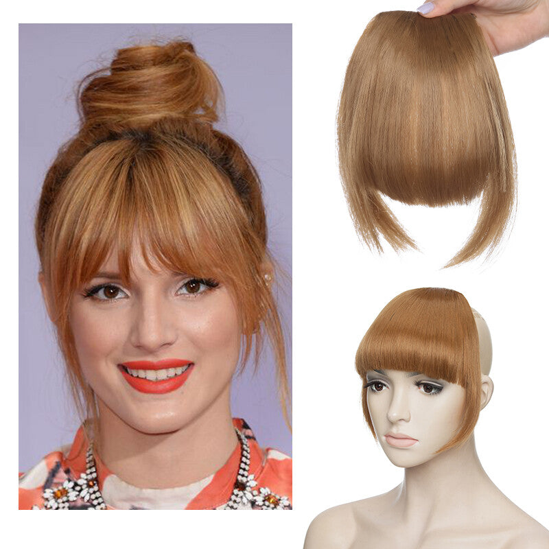 Clip-In Hair Bangs Extensions - Wispy, Natural, 9-inch Styles