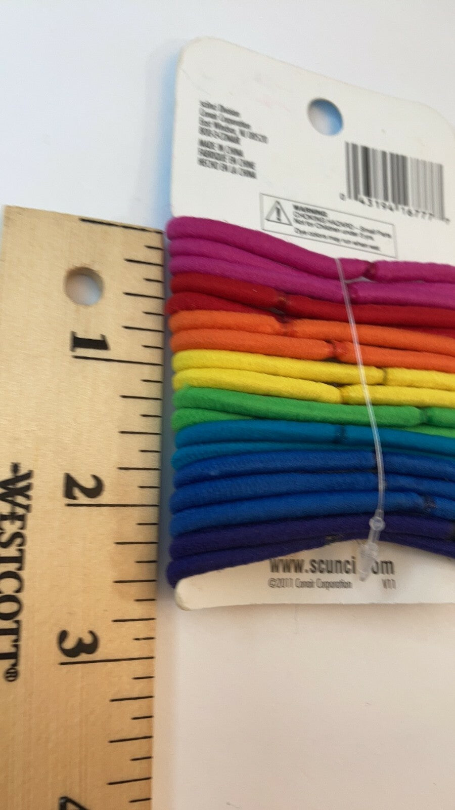 Scunci Hair Ties Ponytail Elastics No Metal Rainbow Pink Red Orange