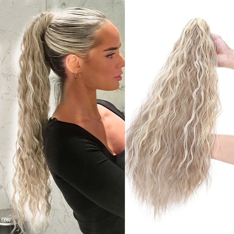 26-Inch Real Human Hair Ponytail Extension with Claw Clip - Thick Hairpiece