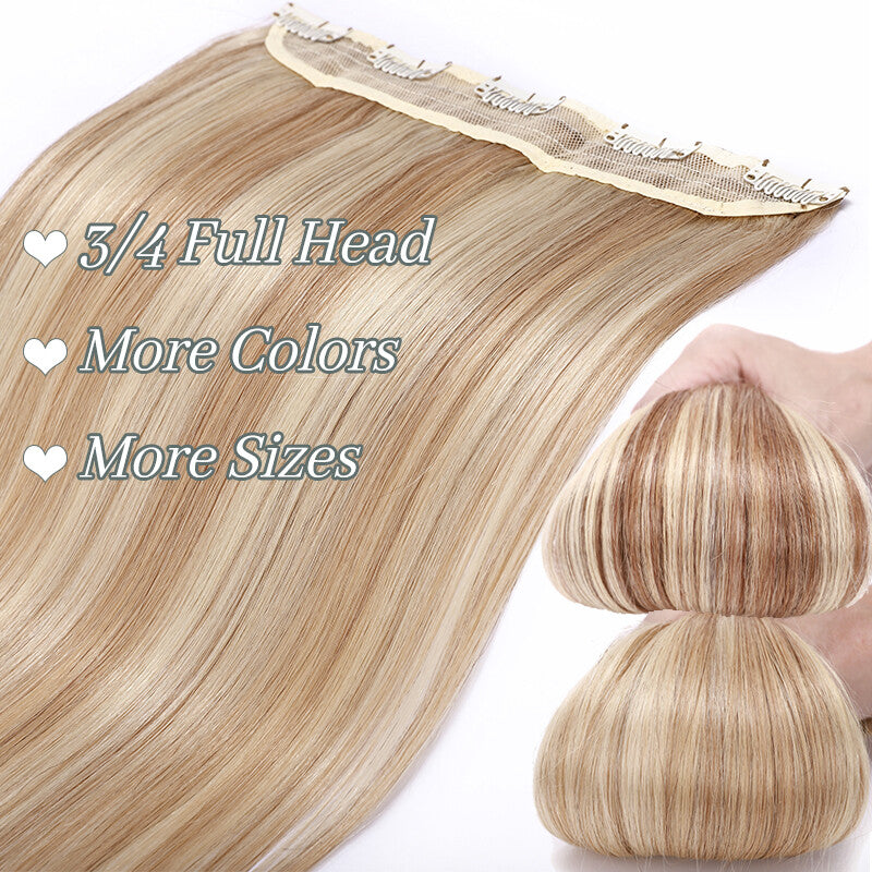 Remy Human Hair Extensions Clip-In Full Head Blonde 8-24 Inches