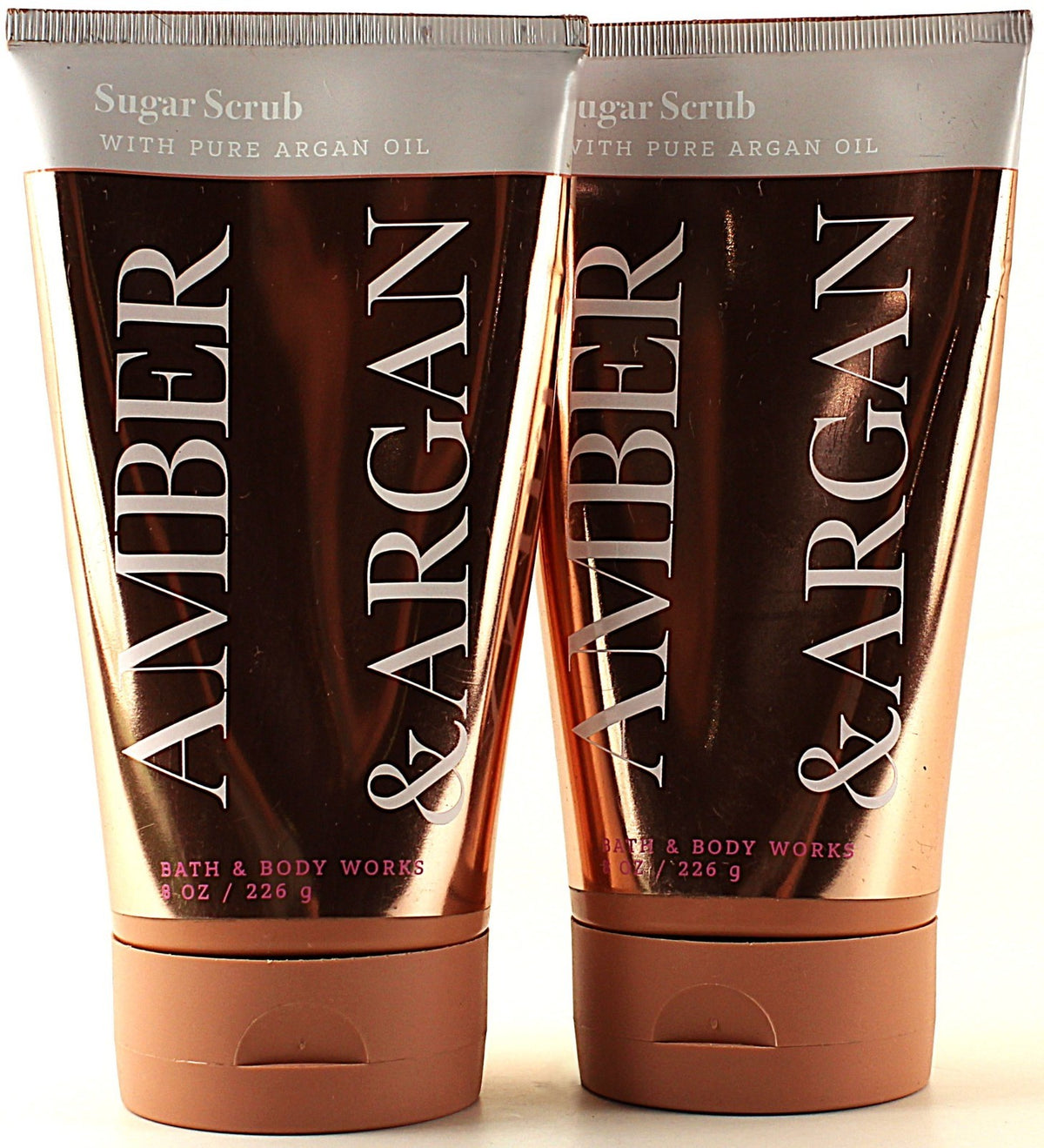 QTY 2 - Bath & Body Works Stress AMBER ARGAN Sugar Scrub w/ OIL 8oz