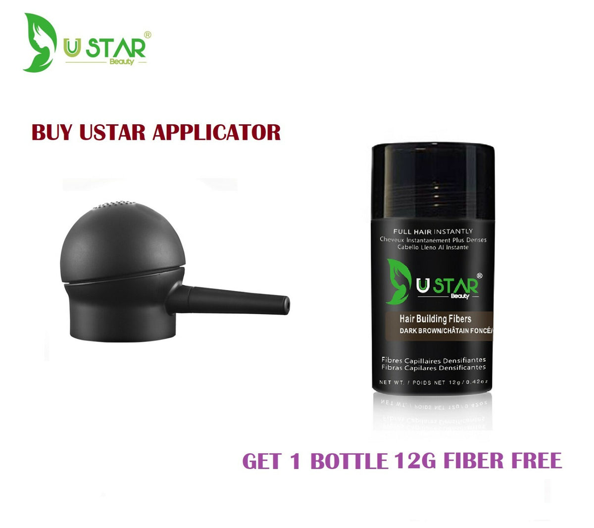 Hair Fiber Spray Applicator - Dark Brown 12g