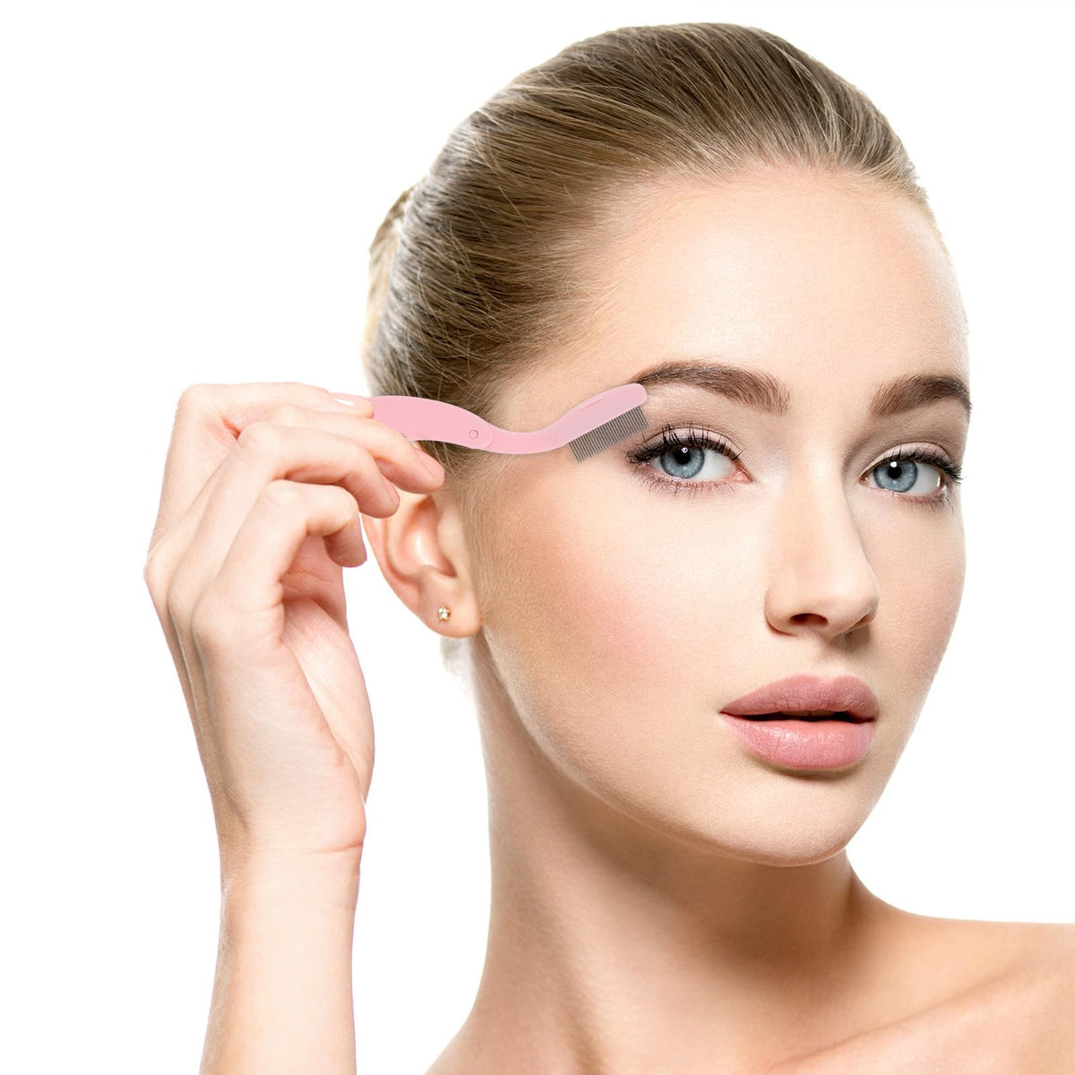 Pink Folding Eyelash Comb Separator Tool for Lash and Brow - 5 Pack