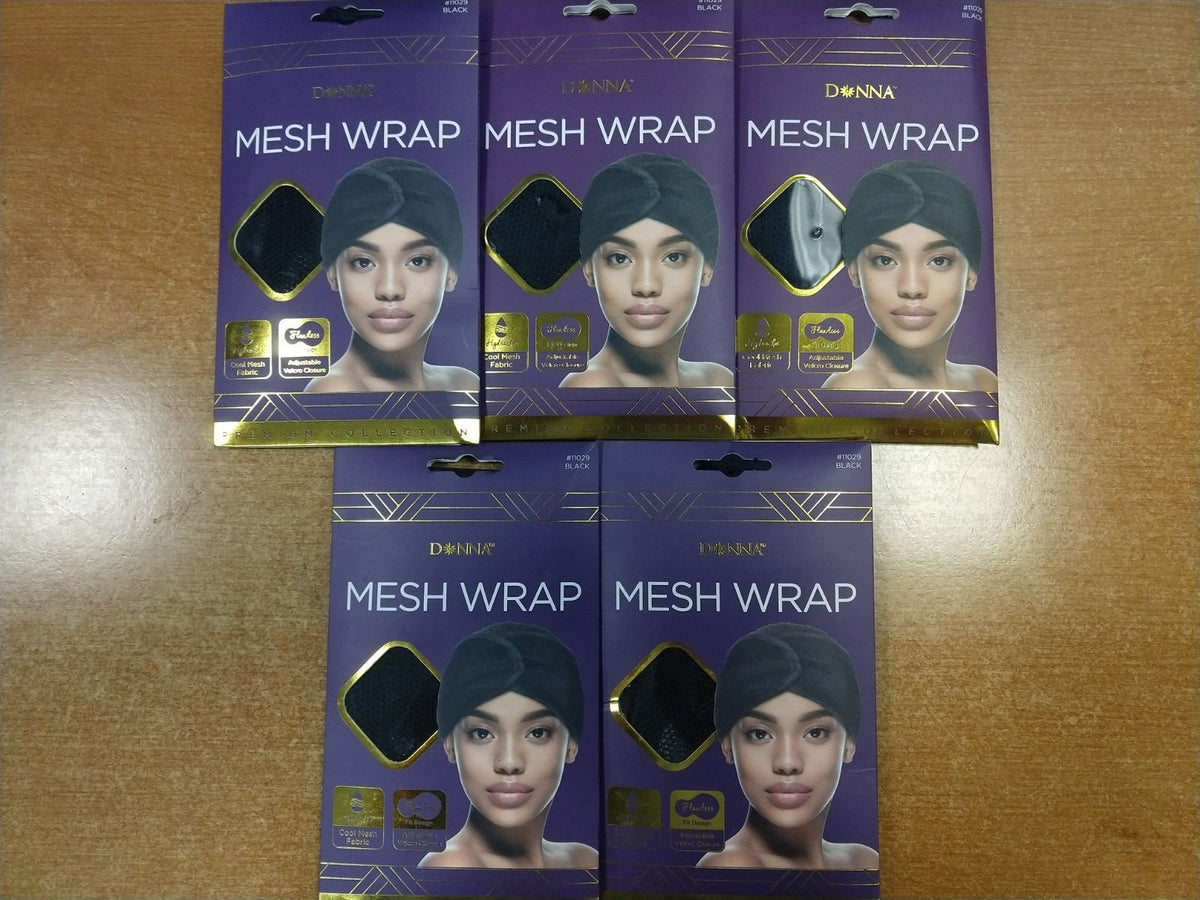 5 Pack: Donna Premium Collection Mesh Wrap - Black #11029 W2D