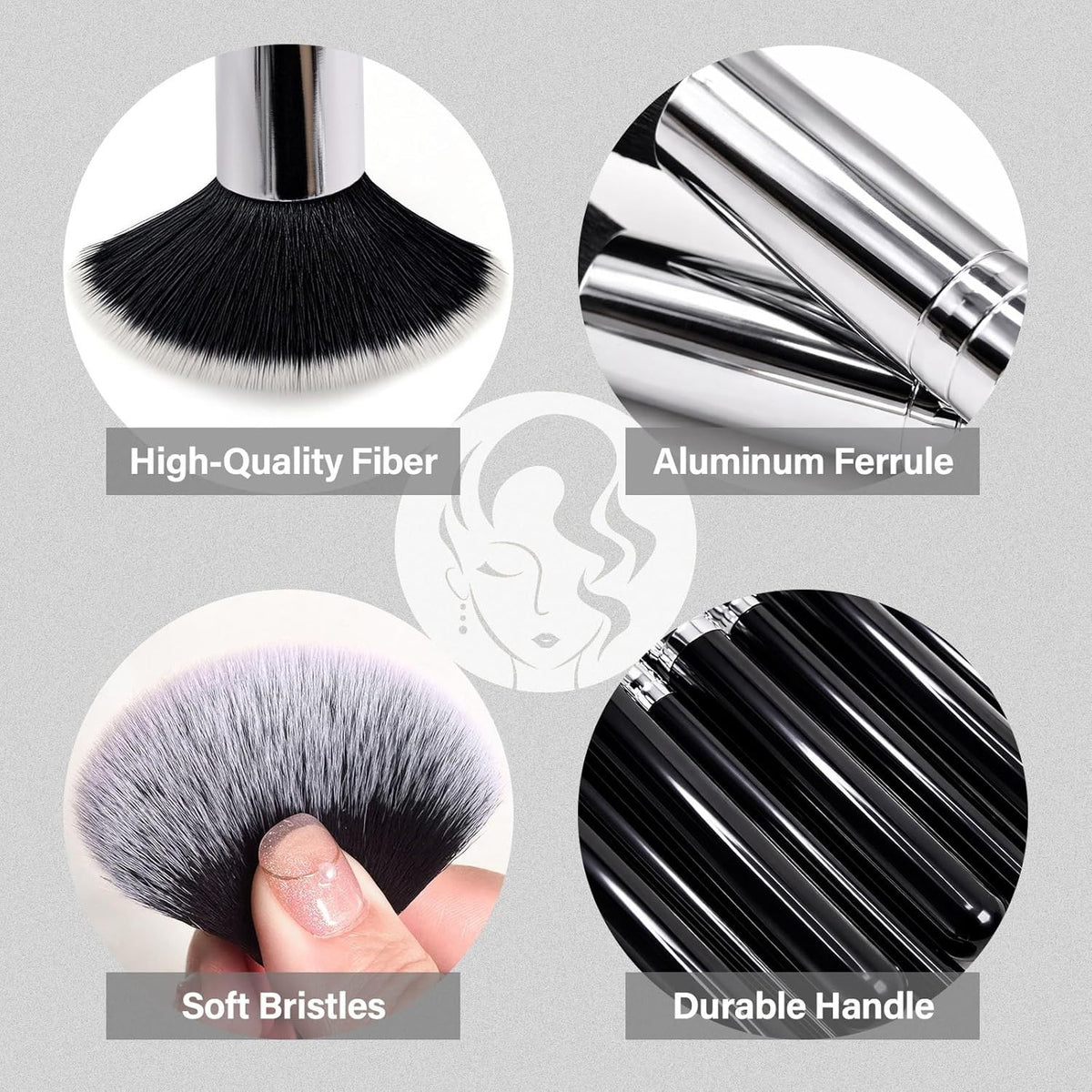 Professional Makeup Brush Set 25 Pcs with Foundation & Sponges