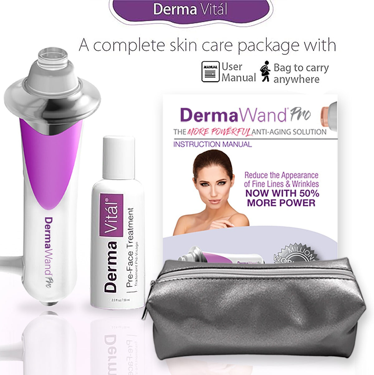 Derma Wand Pro High Frequency Facial Wand for Anti-Aging & Skin Therapy