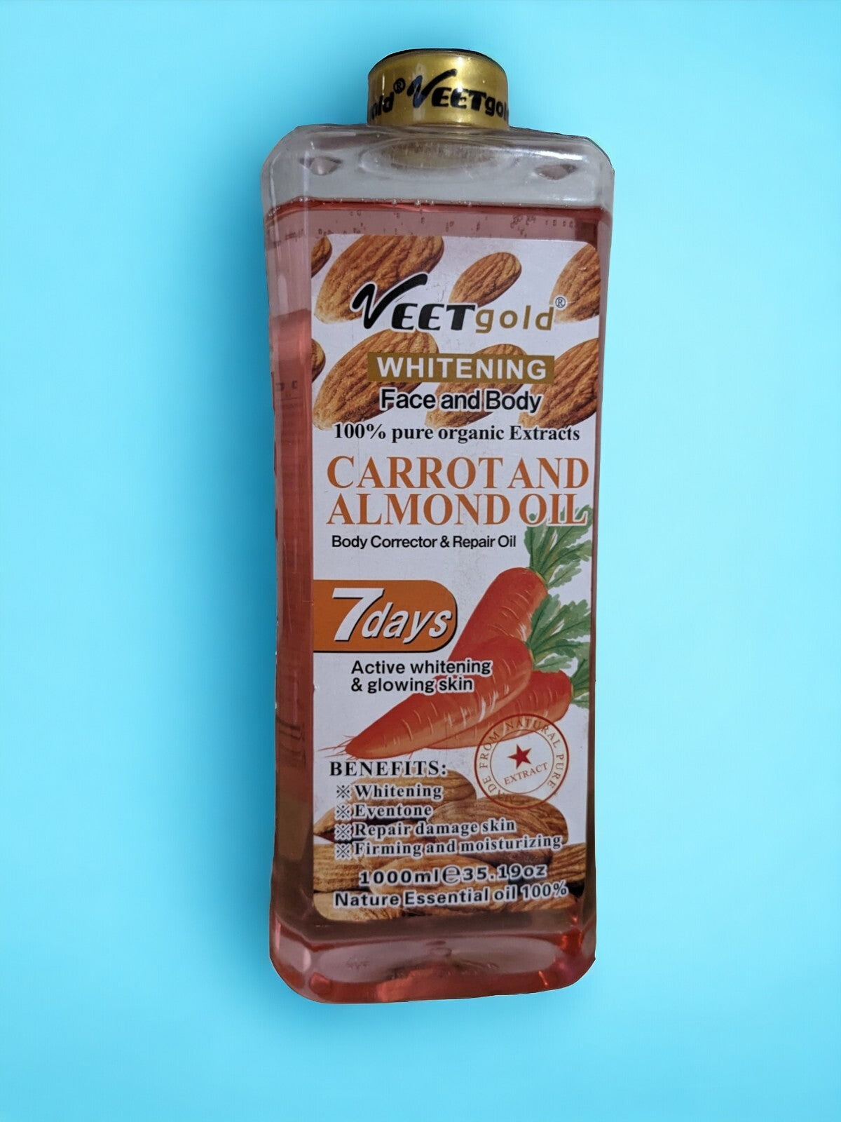 Veet Gold Carrot & Almond Oil Body Corrector & Whitening Oil 1000ml