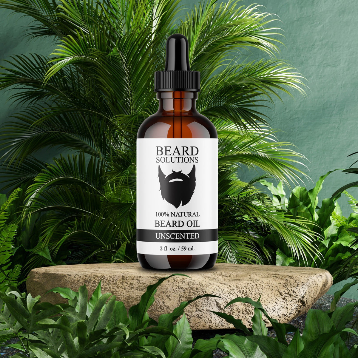 Unscented Beard Oil for Hair Growth & Grooming - 2 oz Natural Serum