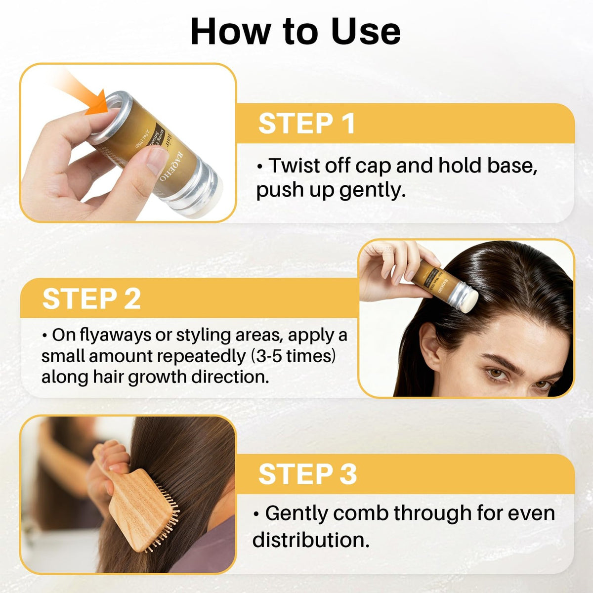 Hair Wax Stick for Styling and Frizz Control - Glossy Slick Back, 2.7oz
