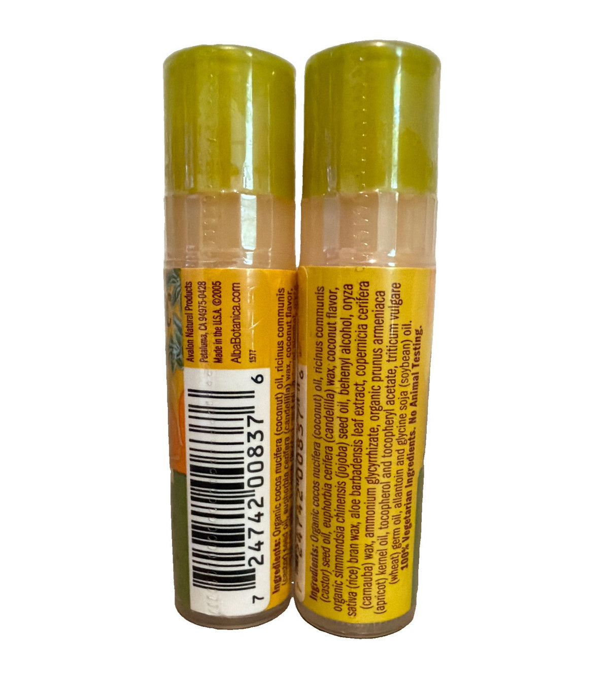 2 Pack Coconut Cream Lip Balm - Hydrating Natural Moisturizer