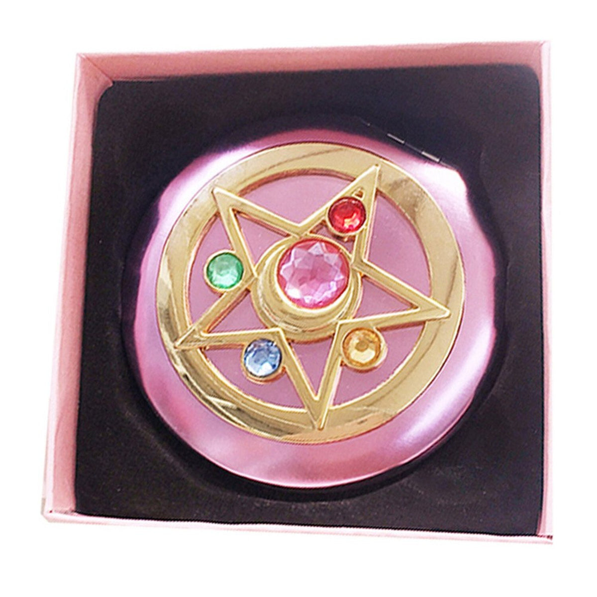 Wall-Mounted Star Mirror with Magnifier for Makeup - Crystal Star Design