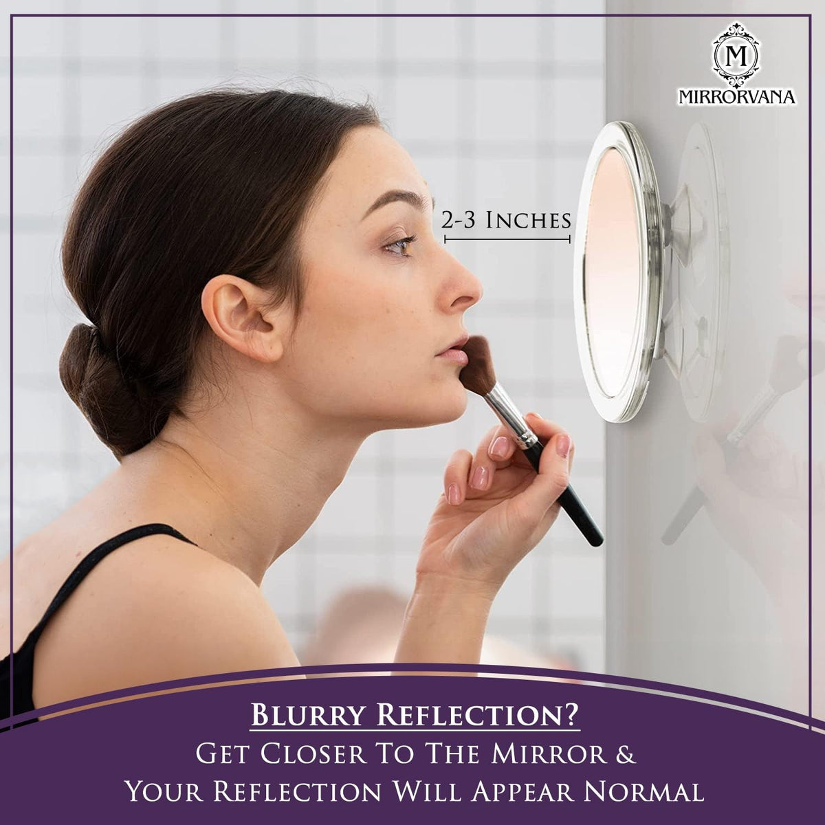 Magnifying Makeup Mirror Set with 3 Suction Cups - Travel Ready 15X & 20X Magnification