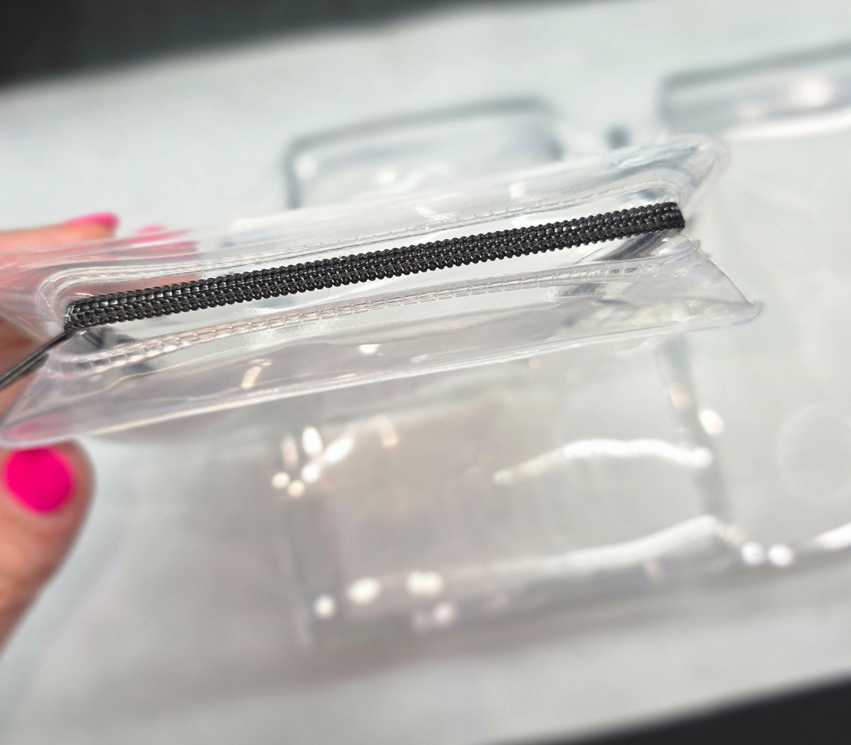 Set of 3 Clear Makeup Bags for Travel and Storage - 5.5x5x2 Inches