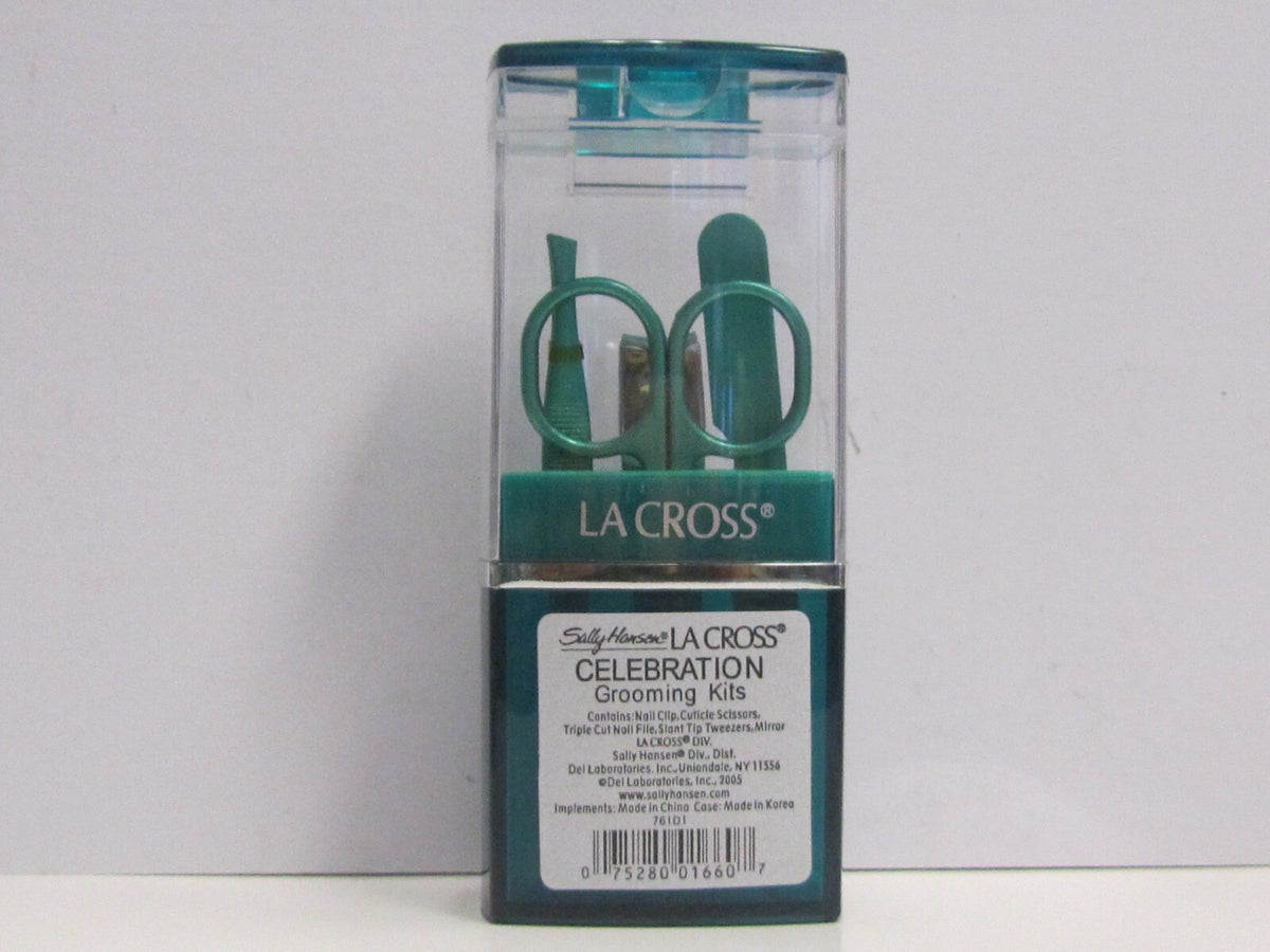 Grooming Kit with Nail Clippers, Tweezers & Scissors - Green Case