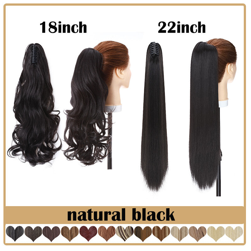 Extra Thick 12-Inch Clip-In Ponytail Hair Extension - Natural & Wavy