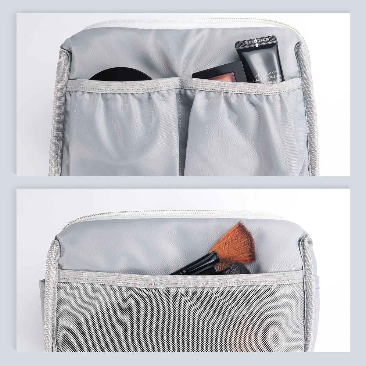 Small Travel Makeup Bag with Multiple Compartments and Elegant Design