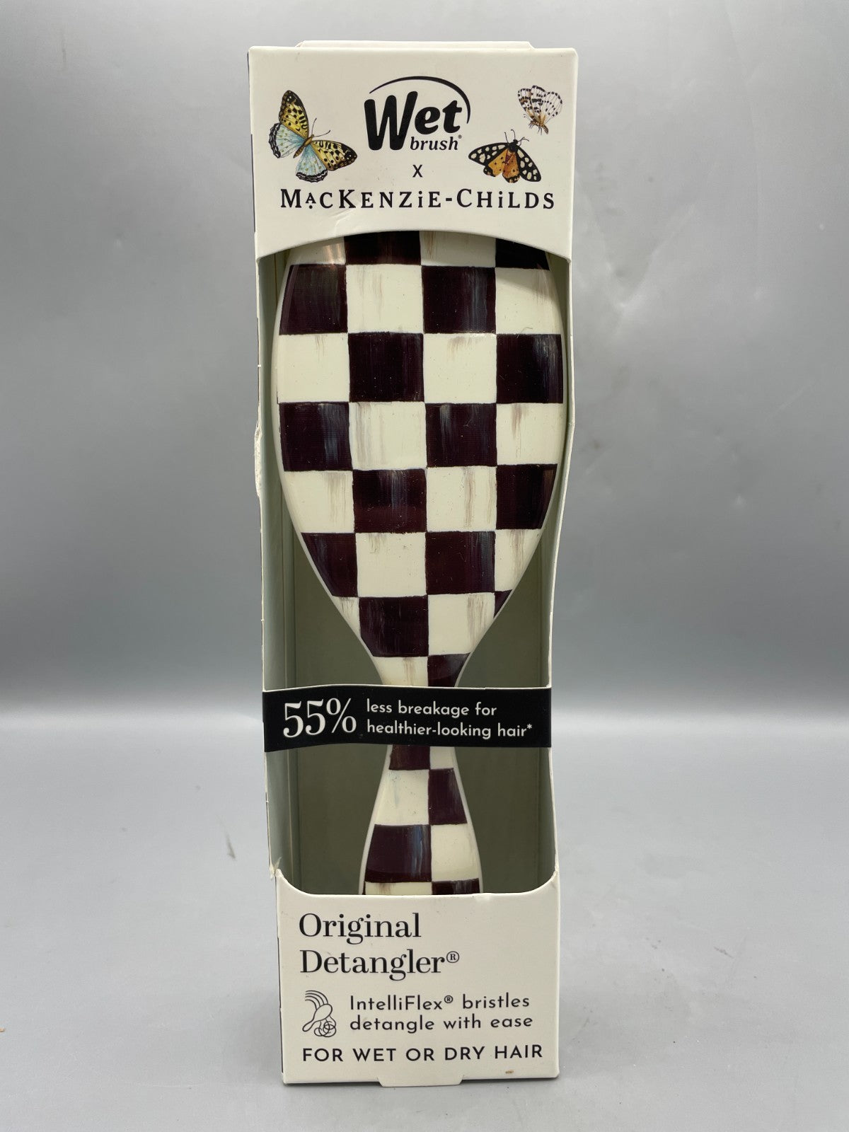 Wet Brush Detangler Hair Brush with MacKenzie Childs Courtley Check Design