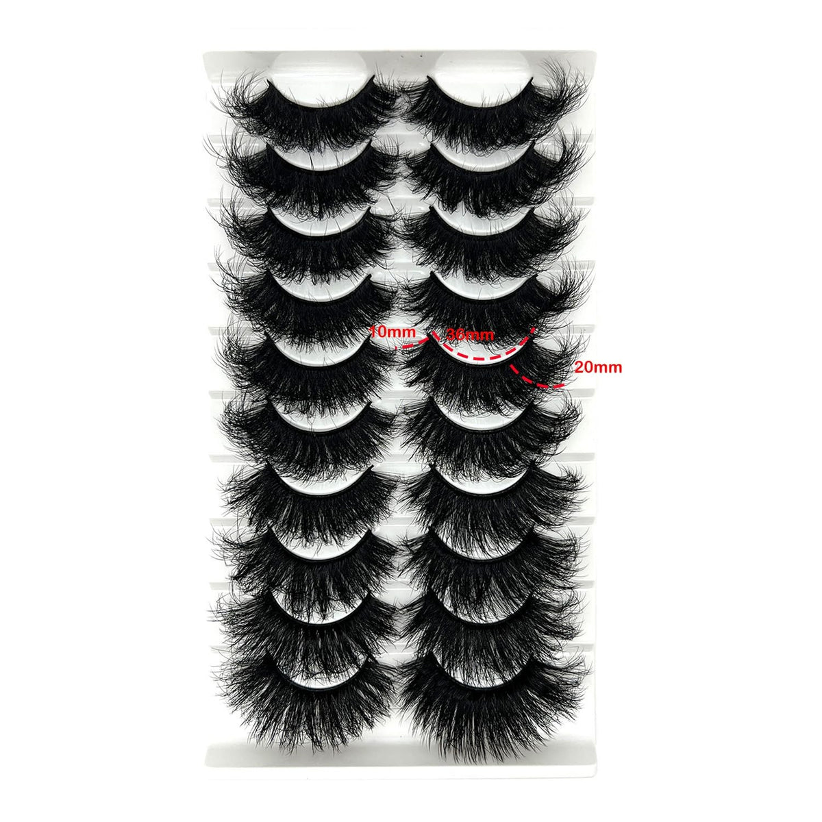 Mink Lashes 25mm Dramatic False Eyelashes, 10 Pairs Fluffy Strips