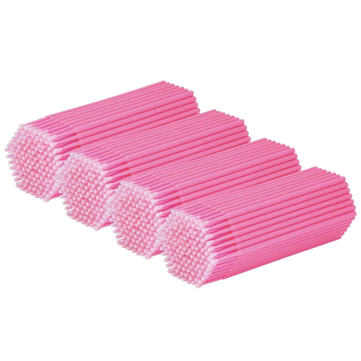 Disposable Micro Cotton Swabs 2mm, 400Pcs for Lash Extensions, Pink