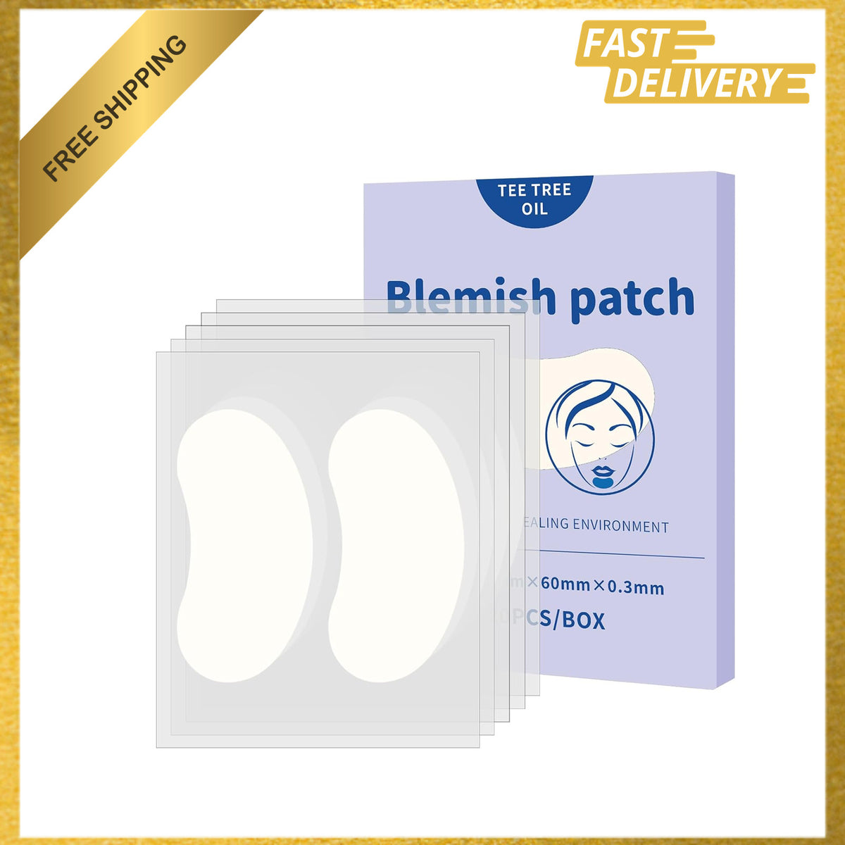 Large Hydrocolloid Chin Zit Patches - 20 Count Contoured Blemish Cover