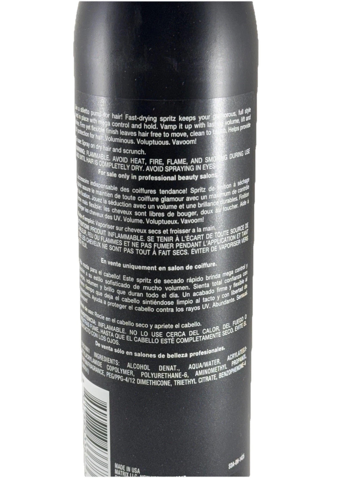 Matrix Vavoom Size Me Up Finishing Hair Spray 400ml 13.5oz - Strong Hold, Shine