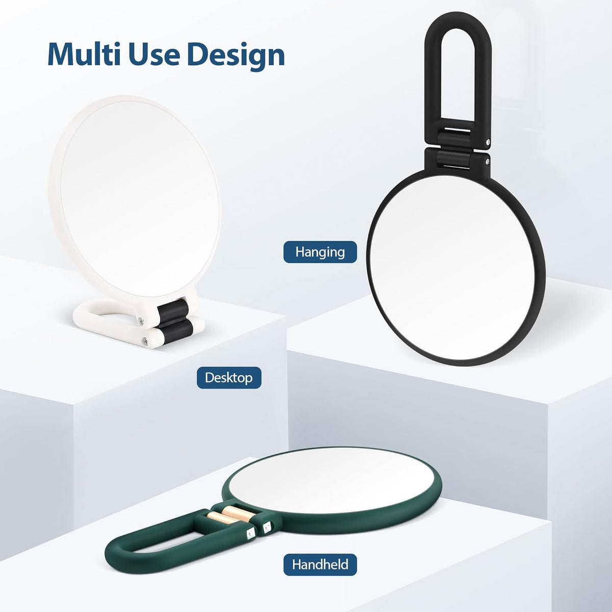 30X Magnifying Hand Mirror with Handle - Double-Sided Travel Makeup Mirror