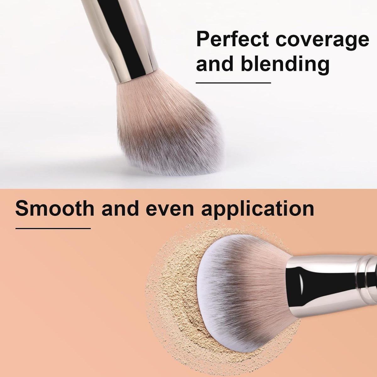 Setting Powder Brush - Ultra Plush Synthetic Bristles, Black Handle
