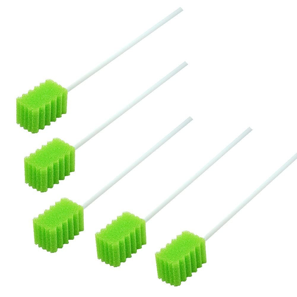 Disposable Dentifrice Mouth Cleaning Swabs - 250 Individually Wrapped, Green