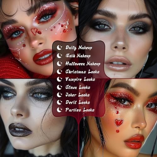 Halloween Eyeshadow Palette Set - Black Red Shimmer Matte Metallic