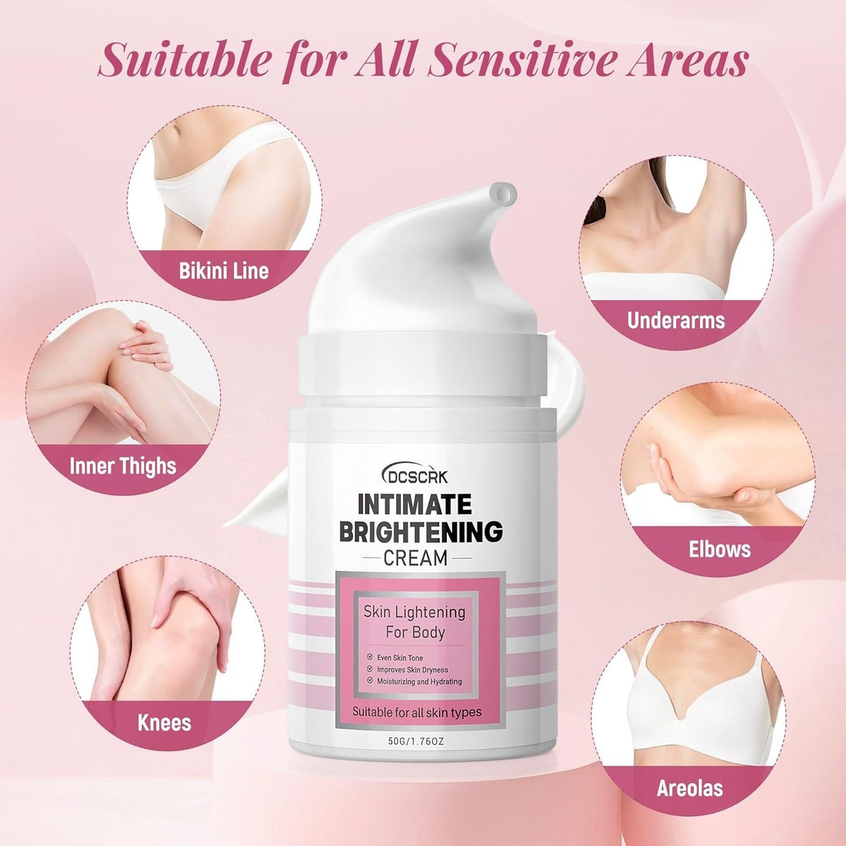 Skin Lightening Cream for Sensitive Areas 4 Pack - Dark Spot Remover & Brightening