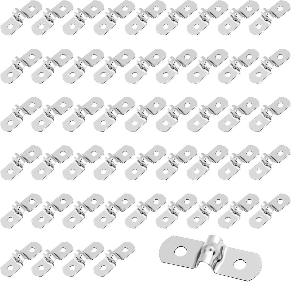 50Pcs Stainless Steel Tube Clamp Wire Shelf Clips U Bracket Hose Supports