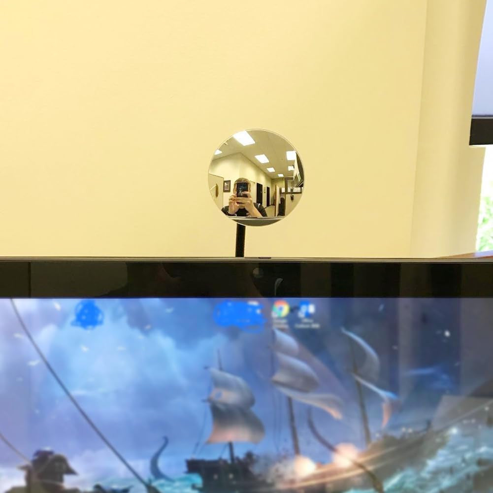 Clip-On Convex Security Mirror for Cubicles and Desks - 8.5cm HD Glass