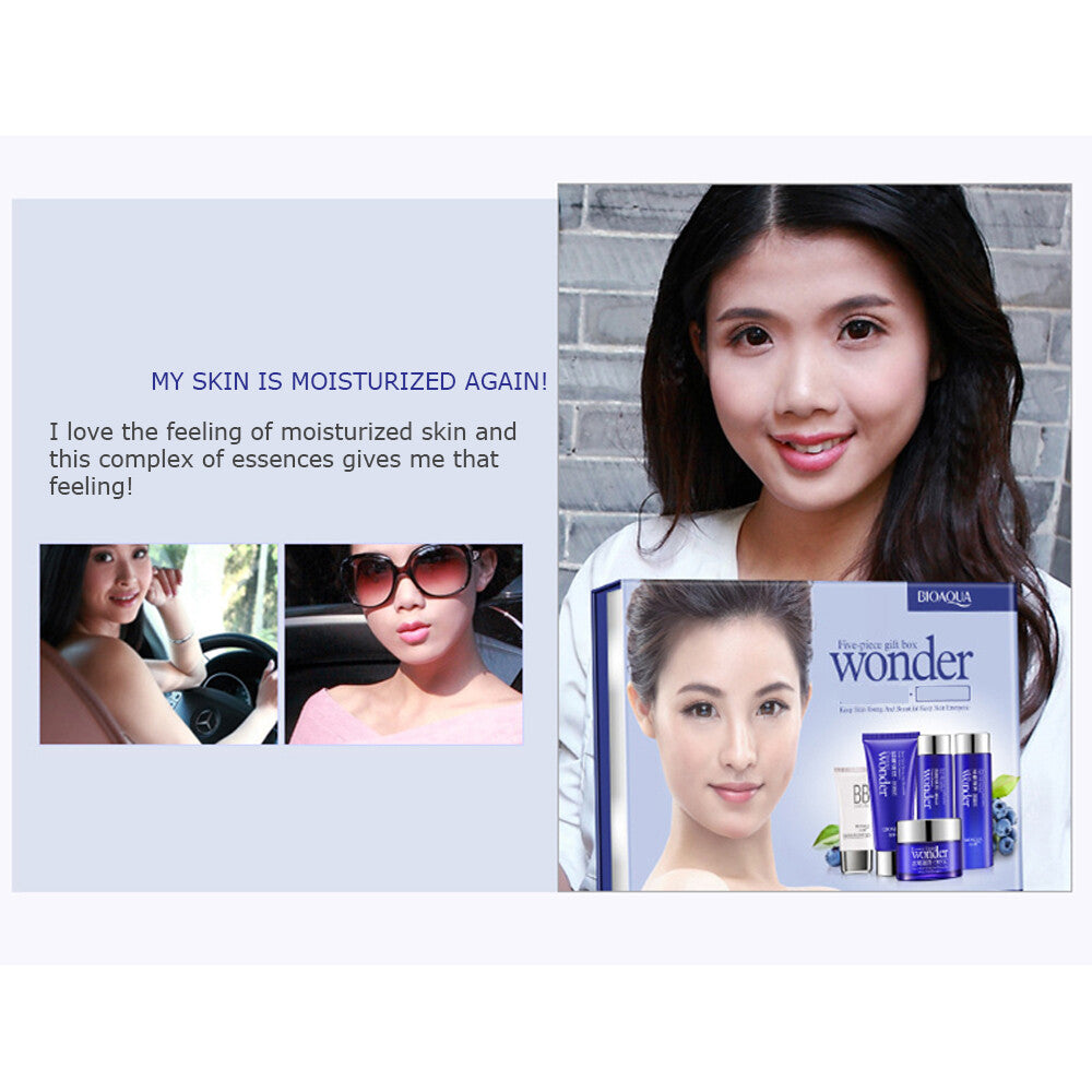 Blueberry Skin Care Set - Facial Cleanser Toner Serum BB Cream Moisturizer