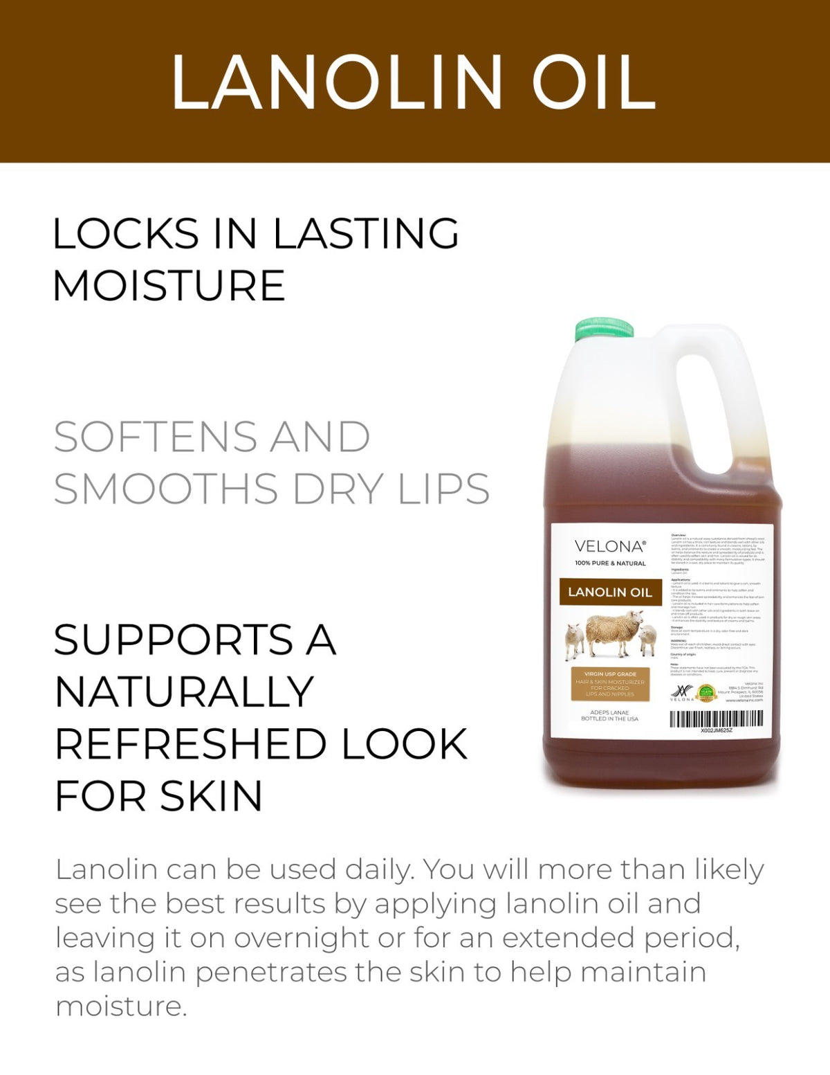 Lanolin Oil USP Grade - 100% Pure Cold Pressed