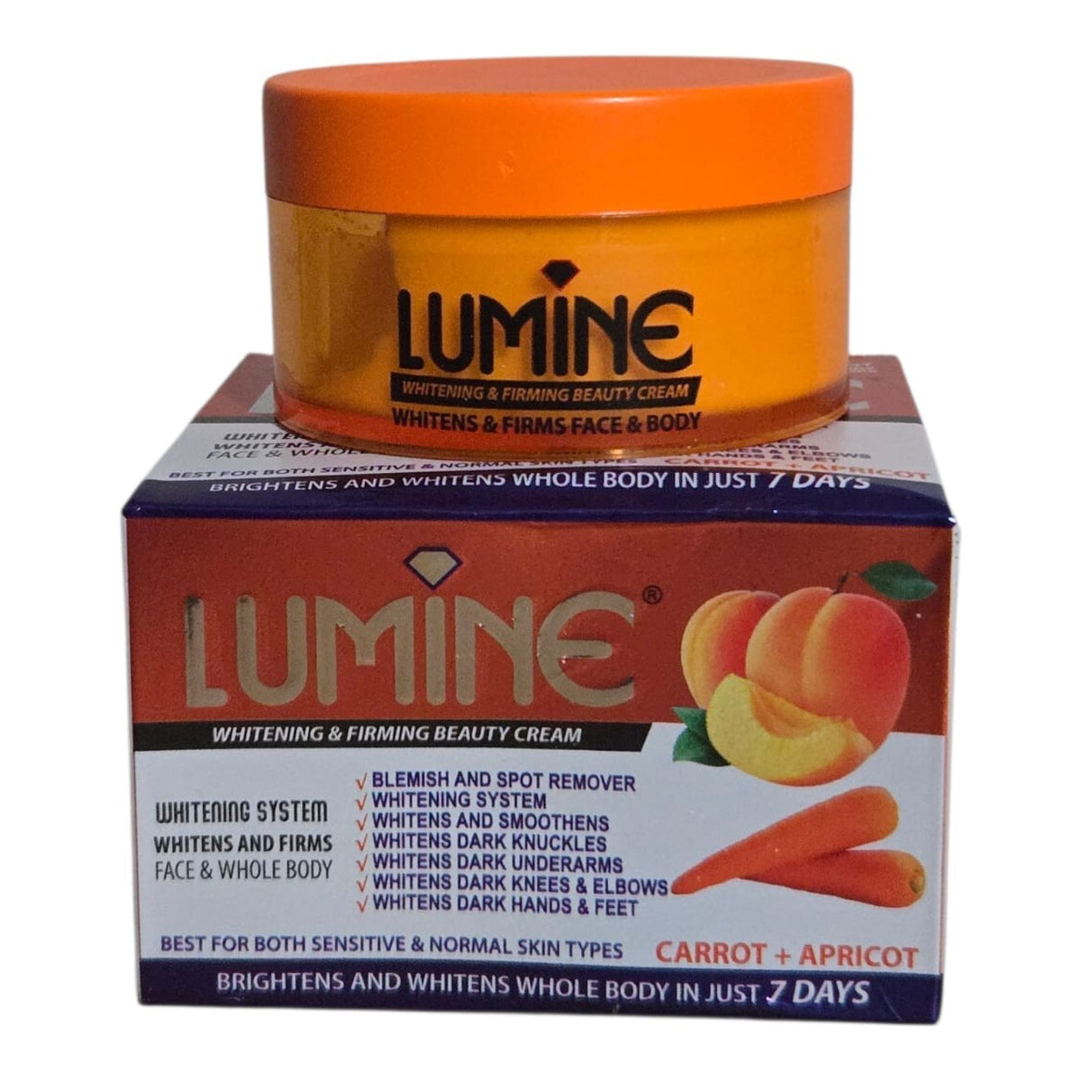 Brightening Firming Carrot and Apricot Face and Body Cream - Lumine