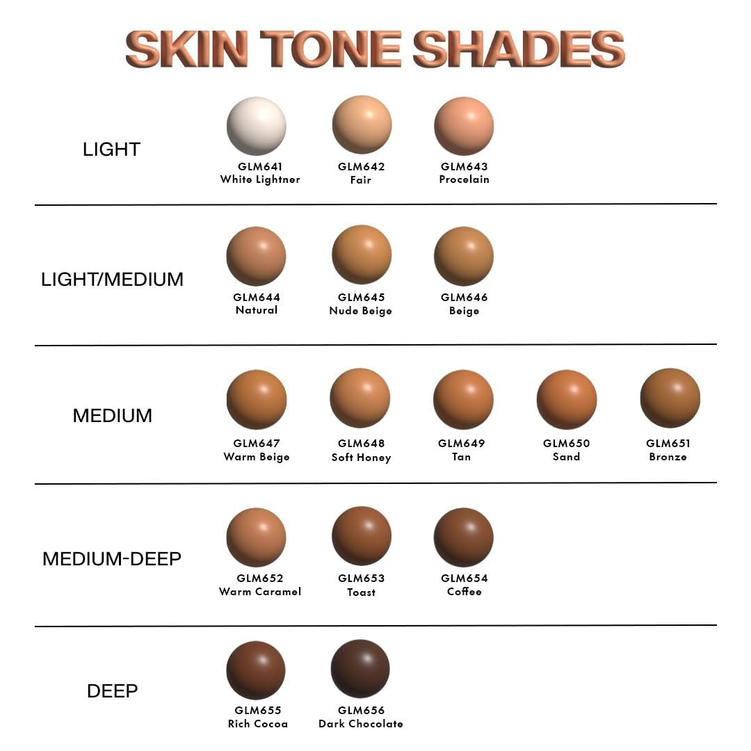 Liquid Foundation for Face - Full Coverage, Long Wear, Matte or Illuminating Finish