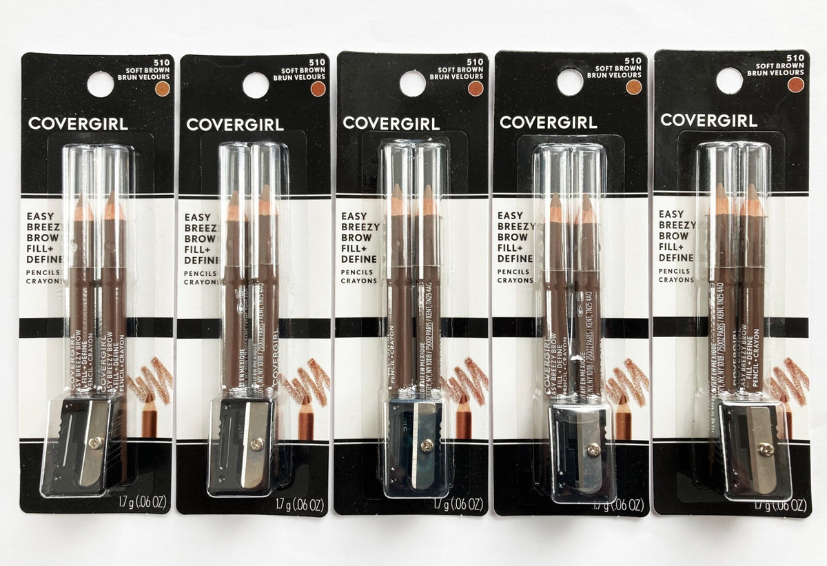 Brow Pencil Fill and Define Set - Soft Brown, 5-Pack with Sharpeners