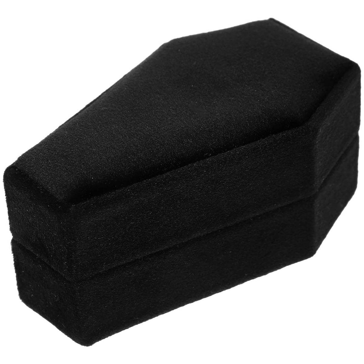 Gothic Coffin Ring Box - Compact Travel Jewelry Case in Black