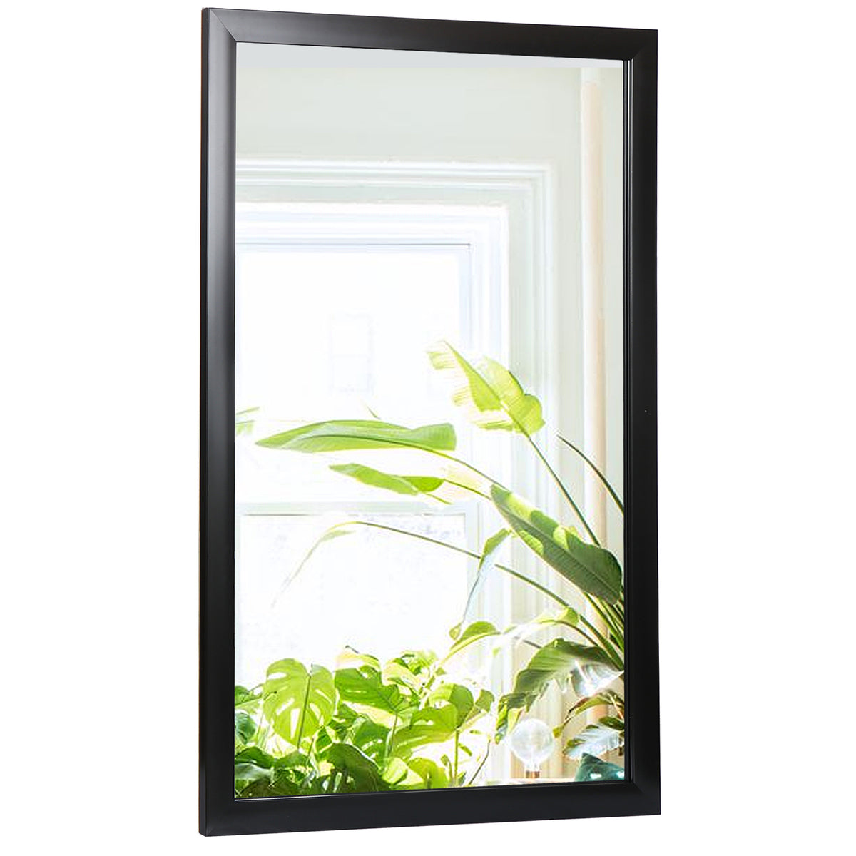 Rectangular Wall Mirror 24x36 Inches Black PS Frame Bathroom Vanity Mirror