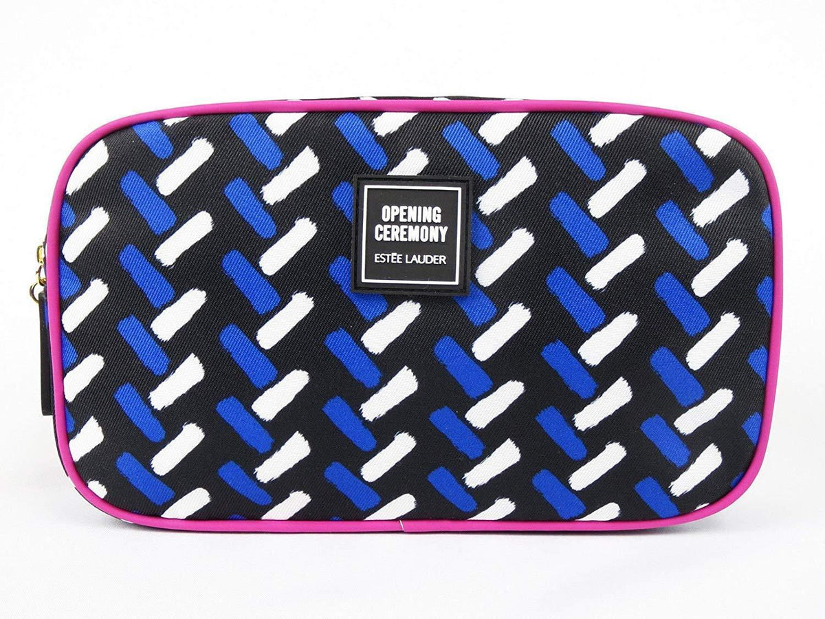 Makeup/Cosmetic Zipper Bag - Royal Blue, Black, White, Fuchsia Trim