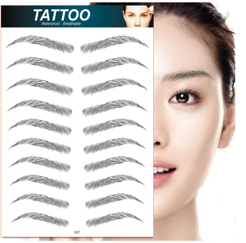 Waterproof Hair-Like Eyebrow Tattoo Stickers - Natural Microblading Effect, Reusable, 4D Texture