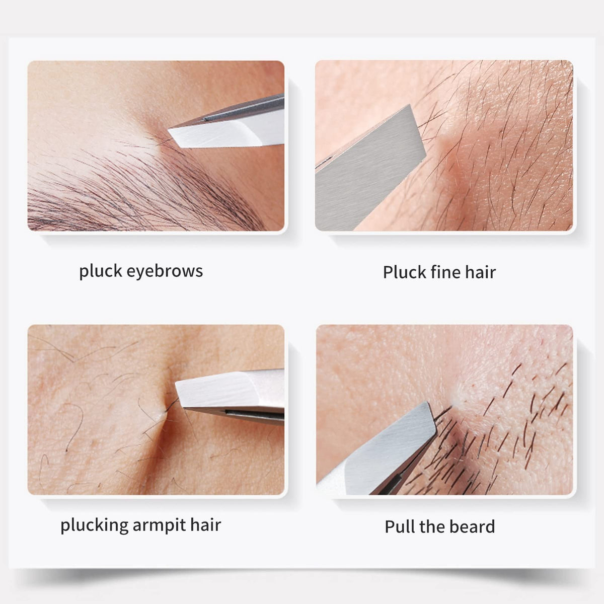 Eyebrow Hair Removal Tweezers Slant Tip 2 Pack for Precision Shaping