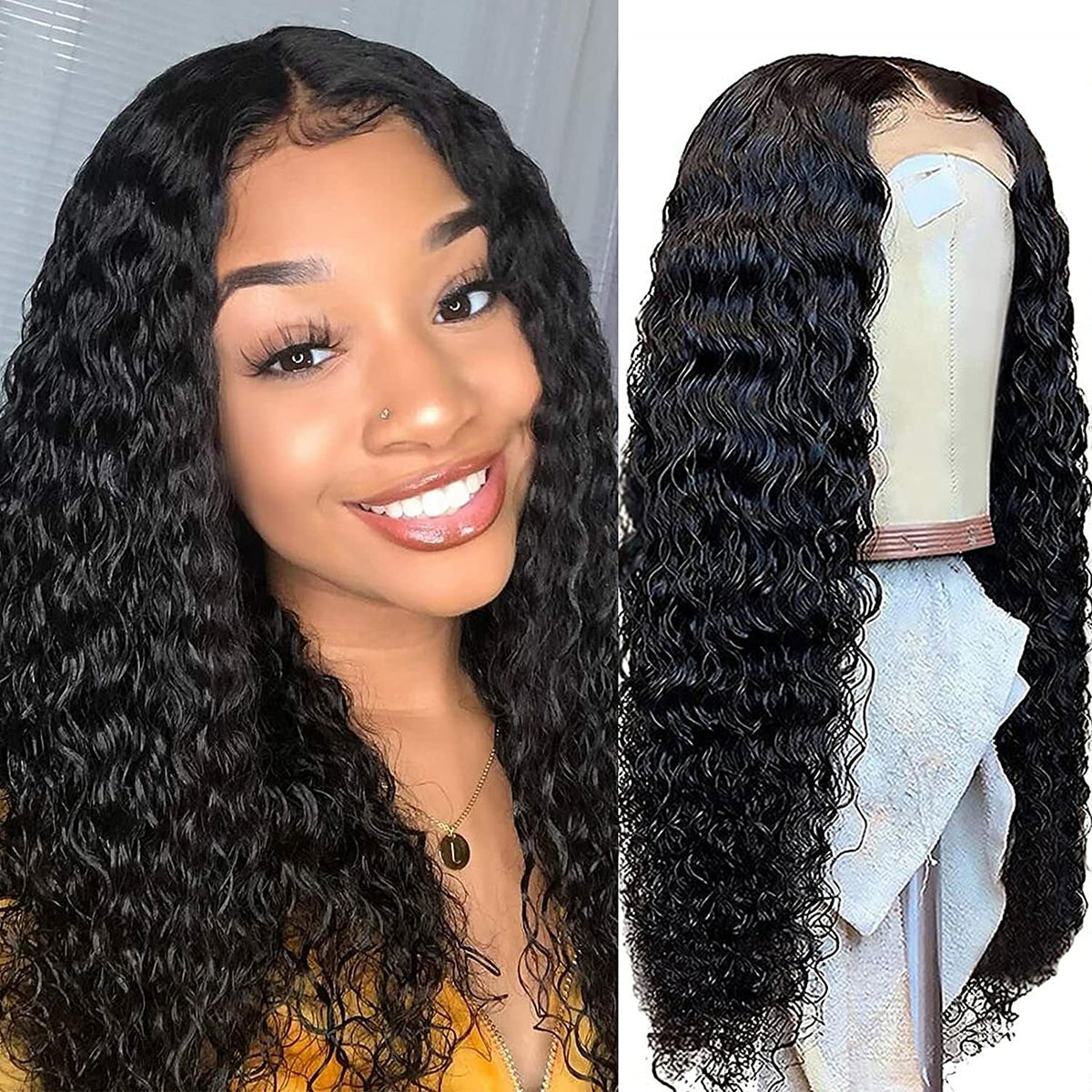 Long Curly Wavy Hair Wig for Women - Synthetic Brazilian Style 45cm