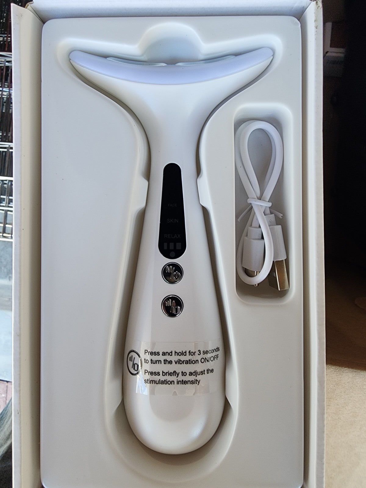 Face & Neck Sculpting Tool with LED Light Therapy - Reusable Skincare Massager