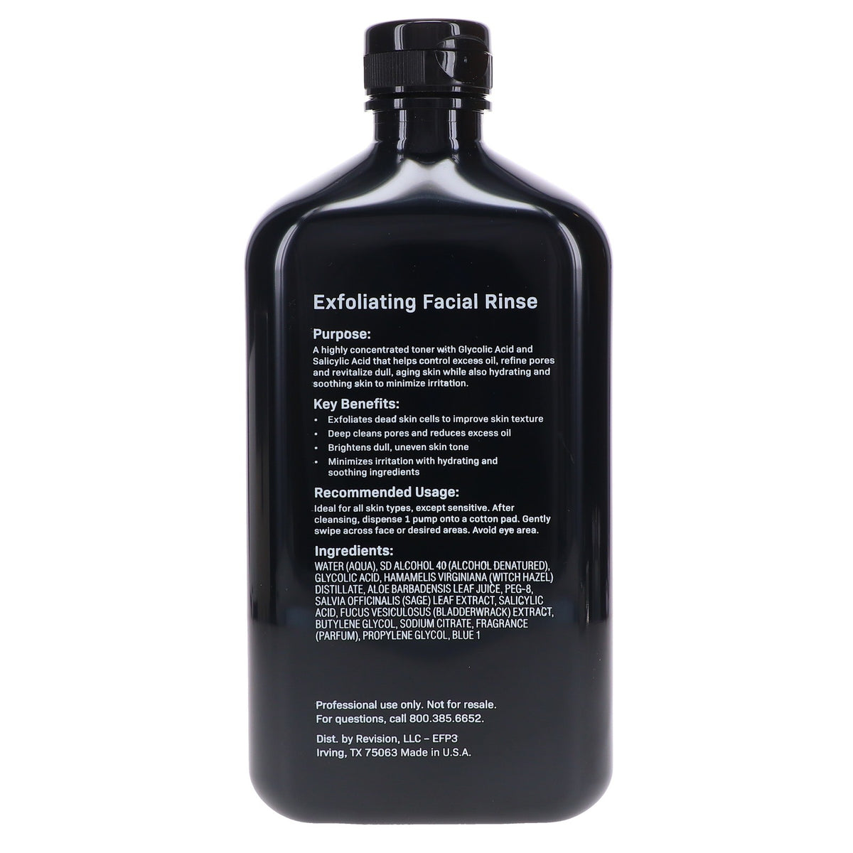 Exfoliating Facial Rinse - Glycolic & Salicylic Acid Deep Cleansing 16 oz