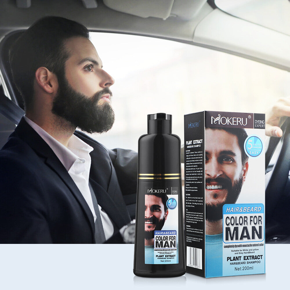 Beard Dye Shampoo Black - 2 Pack, 200ml