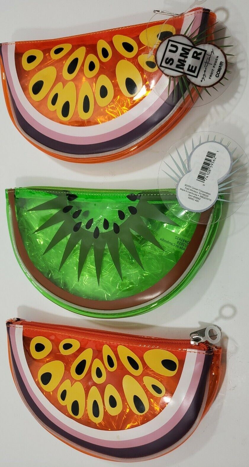 Conair Summer Fruit Pouch Watermelon Makeup Bag - Orange & Green