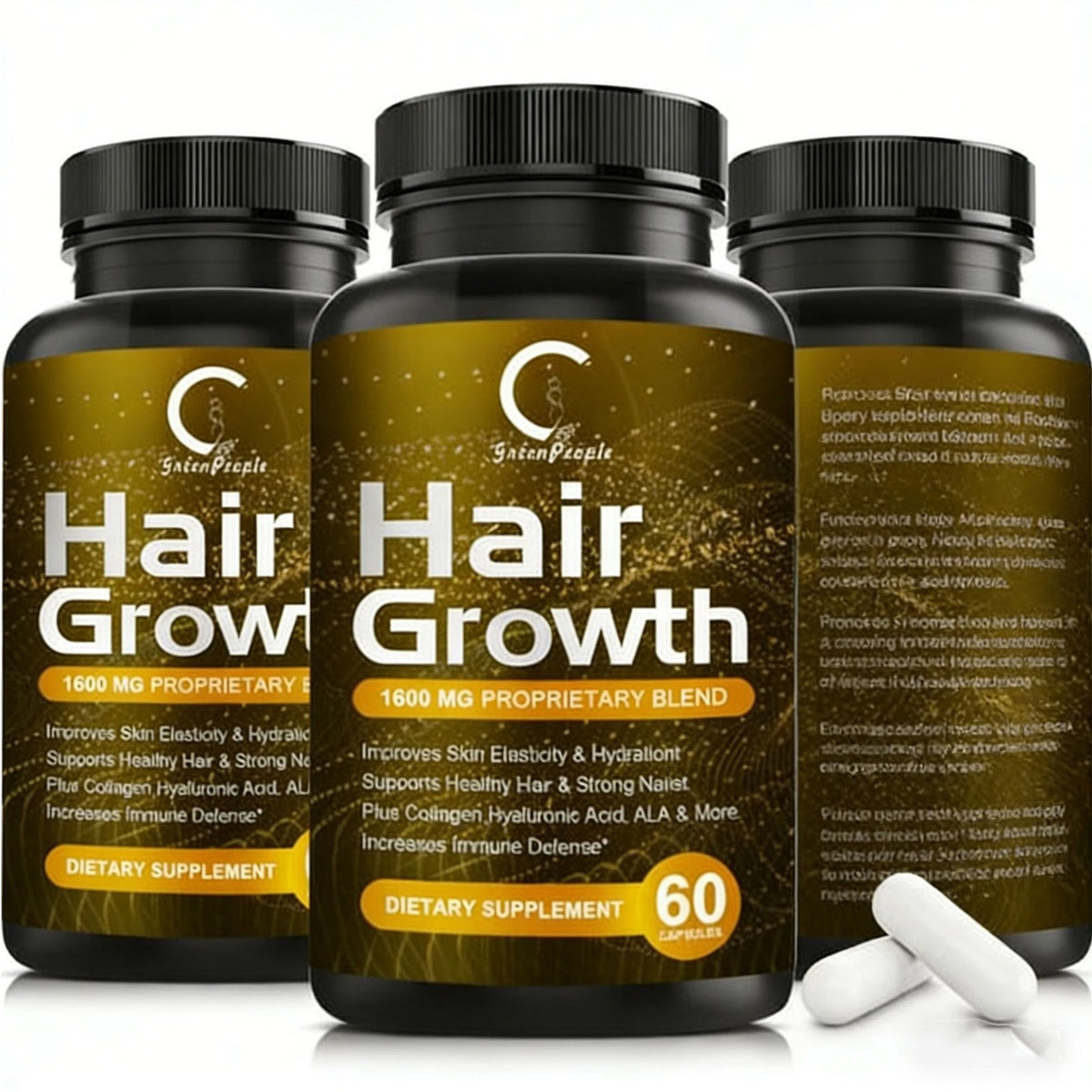 DHT Blocker Hair Growth Pills - 3 Bottles, 180 Capsules