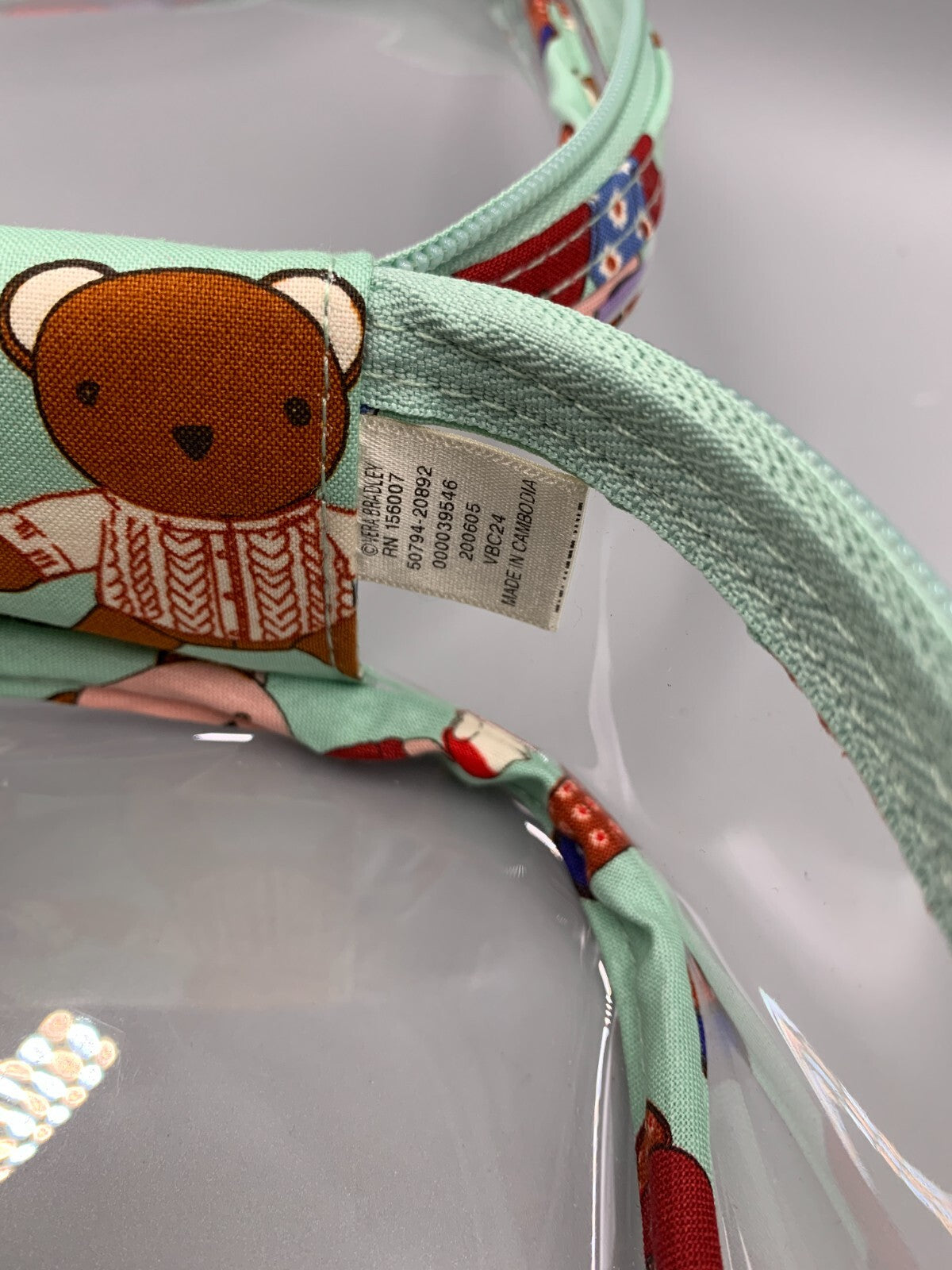 Vera Bradley Toasty Teddies 4-Piece Cosmetic Makeup Bag Set - Green
